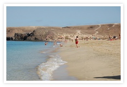 Golden sands of Papagayo beach