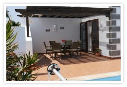 Outside dining area at Casa Calma